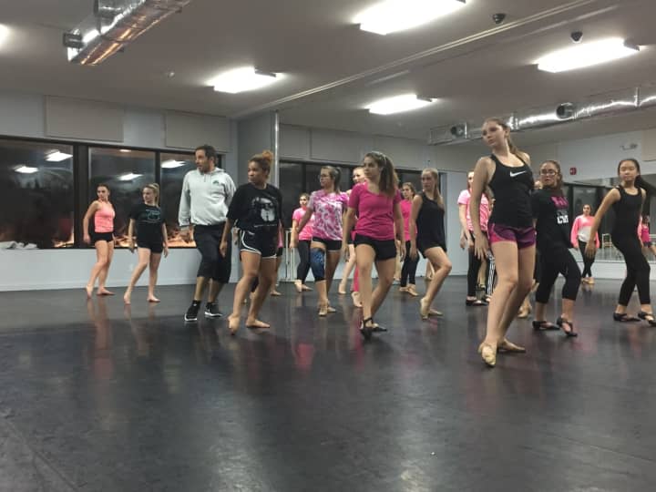 Broadway veteran Scott Fowler works with dancers in master class at Brewster dance studio.