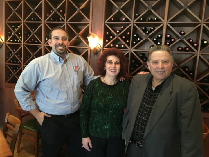 From left, Gene Bazzarellli, with his parents, Antoinetta and Franco at the Fort Lee restaurant. 