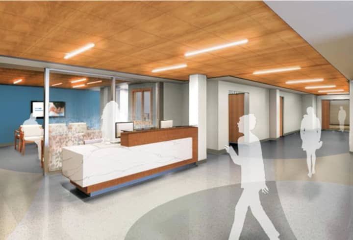 A rendering of the hospital’s new Welcome Center.