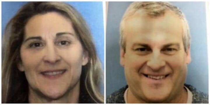 The son of Jeannette and Jeffrey Navin, above, has been arrested on federal firearms charges. He has been named a person of interest in the disappearance of his parents, who lived in Easton. 