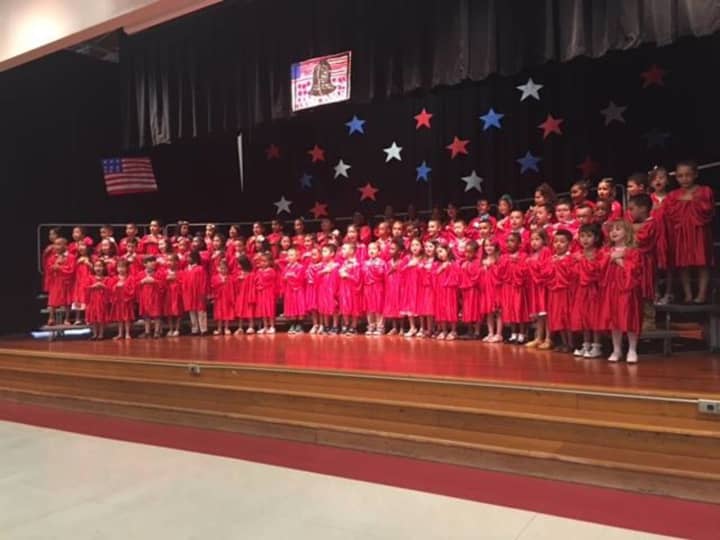The West Haverstraw Elementary School kindergarten class takes the stage for a special celebration.