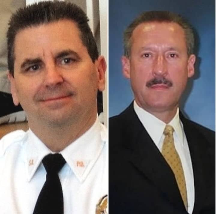 Saddle Brook Police Chief Robert Kugler (left), Ocean County Prosecutor&#x27;s spokeman Al Della Fave (right)