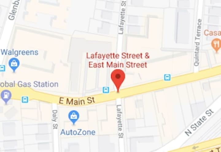 A man walking his dog was hit by a car at the corner of East Main Street and Lafayette Street in Stamford