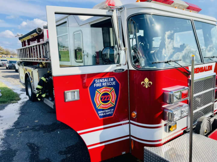 Emergency personnel in Bensalem responded to a natural gas leak Tuesday.