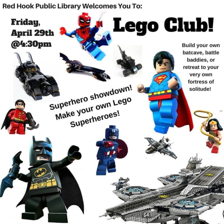 Legomania will ensue at Red Hook Public Library on Friday, April 29.
