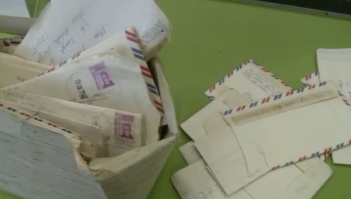 The Hockings of Danbury were surprised when some love letters they thought were lost ended up at a local thrift store.