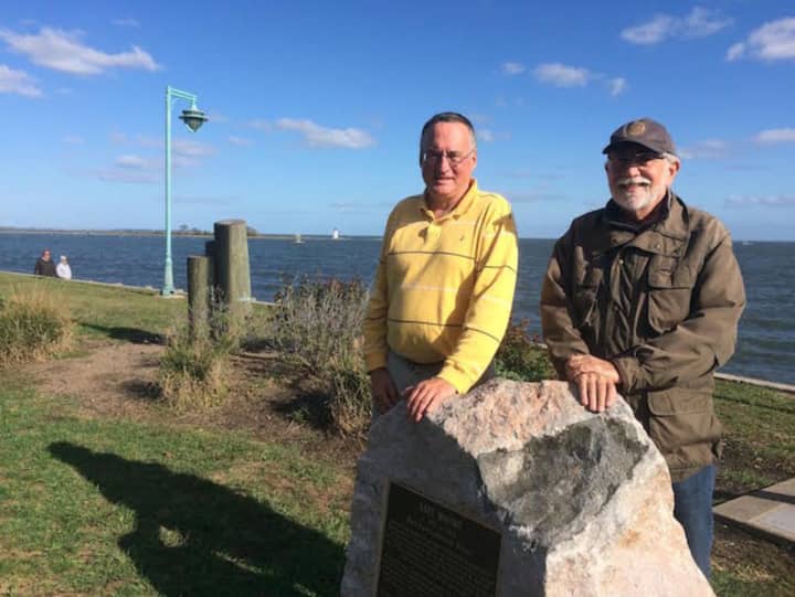 Phil Blagys, left, will speak about Black Rock&#x27;s Fayerweather Lighthouse this month at Burroughs Community Center.