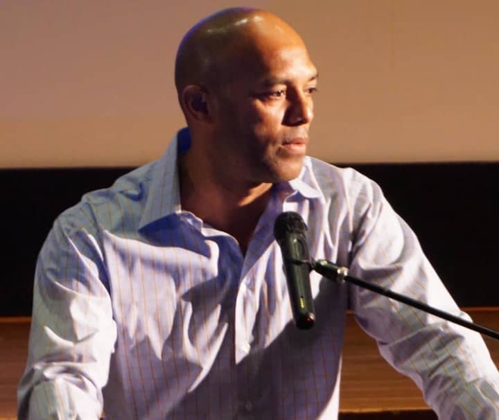New York Yankees Mariano Rivera delivers the keynote address at the 4th Annual Latino Youth Leadership at New Rochelle High School.