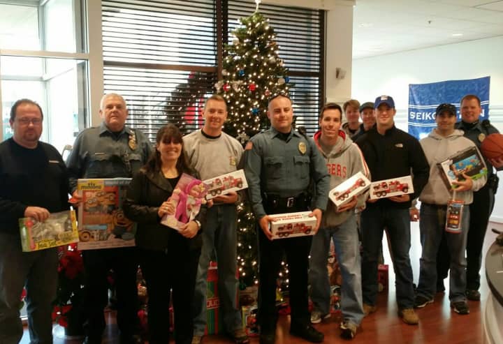 Mahwah&#x27;s finest during last year&#x27;s toy drive.