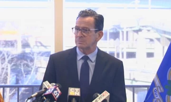 Gov. Dannel P. Malloy discusses the postponement of transportation projects across the state