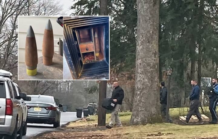 Bergen County Bomb Squad and local police remove artillery shells from Wyckoff home on Thursday, Jan. 12.