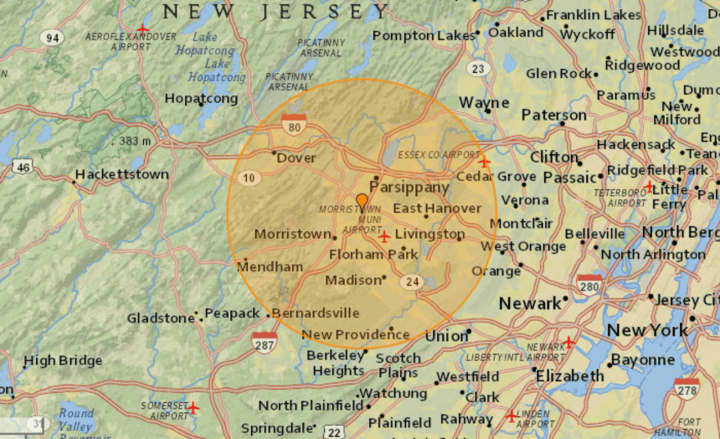The quake was recorded a little over a mile from Morris Plains at 6:35 p.m., earthquaketrack.com reported.