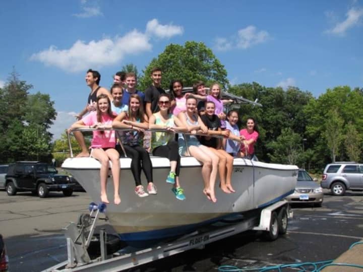 The New Canaan High School Theatre held a car wash on Saturday to raise funds that will help offset costs of the upcoming season.