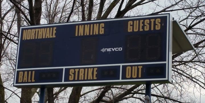 A solar powered scoreboard was installed at Hogan Field #4 in Northvale