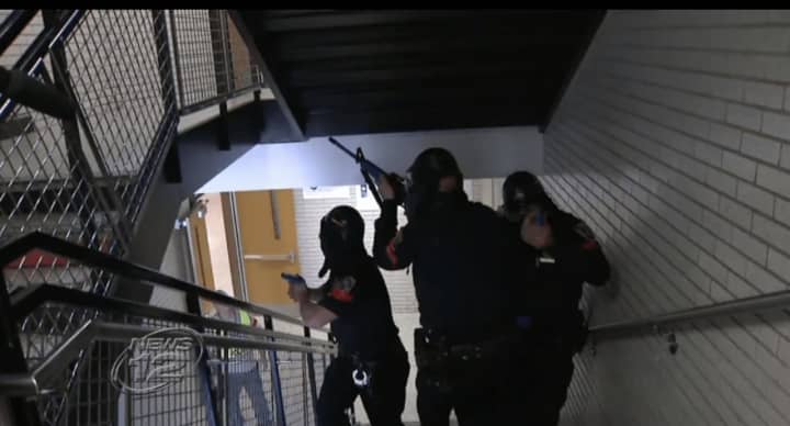 Police participated in an active shooter drill on Thursday.