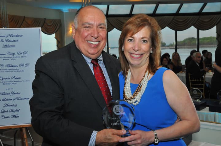 Cynthia Rubino received a Woman of Excellence in Education award from the New Rochelle Chamber of Commerce.