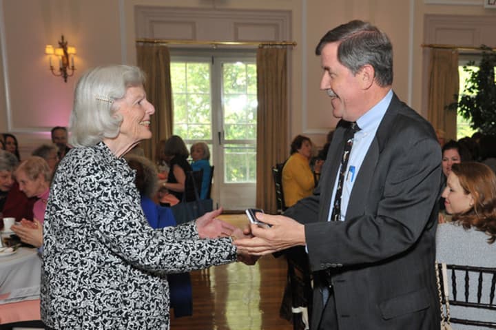 Barbara Ramsdell, of White Plains, received the 45 years of service pin.
