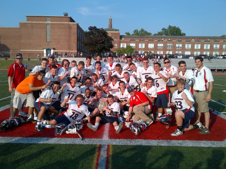 The 2013 Catholic High Schools Downstate lacrosse champion Stepinac Crusaders.