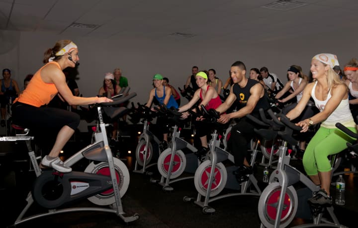 A recent indoor cycling class at JoyRide Cycling Studio in Westport. The studio has opened a new facility in the Goodwives Shopping Center in Darien.