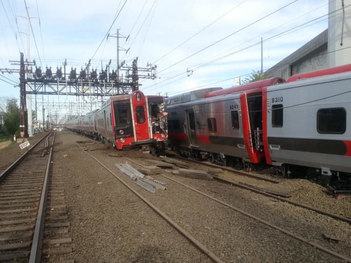Two Metro-North trains were involved in an accident after a derailment near the Fairfield-Bridgeport border.