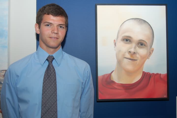 The Bruce Museum in Greenwich is currently displaying artistic works created by high school students from Westchester and Fairfield County. Pictured is first-place winner Nathan Zabarsky of Pomperaug High School.