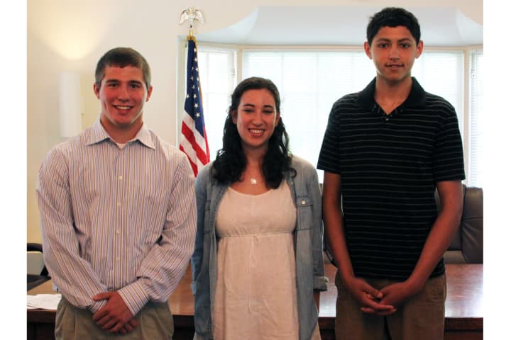 (from left) Christopher Manjuck, Gabrielle Froehlich and Gunner Rainford.