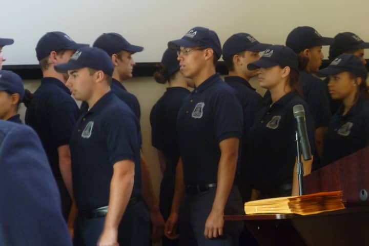 Four students from Sleepy Hollow High School and one student from Irvington High School graduated from the Westchester Youth Police Academy on Thursday.