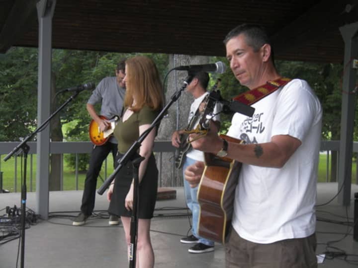Bill Steeley and Where&#x27;s Dave&#x27;s guitarist (back center) Bruce Rose also books the bands for Concert in Flint Park.
