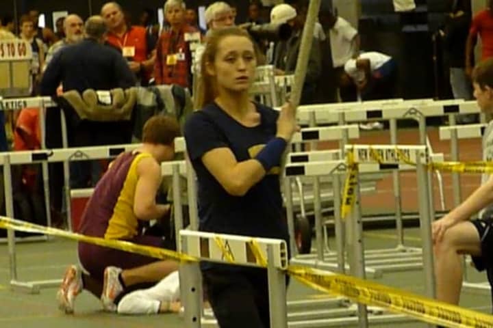Emily Savage of Weston High School won the pole vault Saturday at the New Balance National Track and Field championship in Greensboro, N.C.