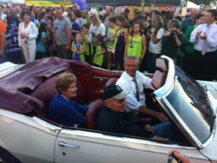 Yorktown Supervisor Michael Grace started off the Relay For Life in Yorktown in a vintage car.
