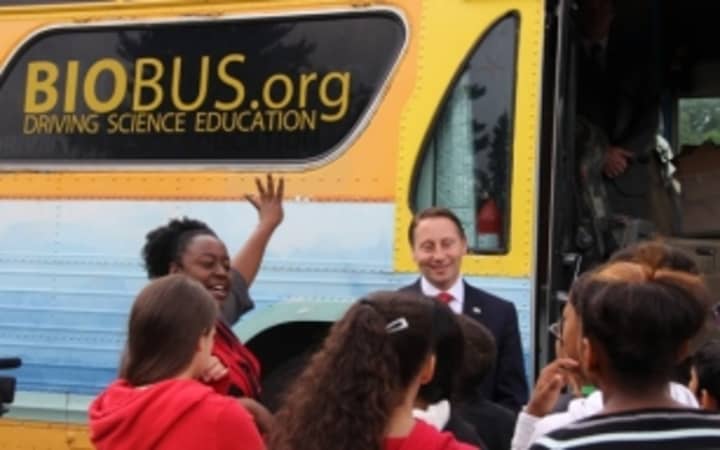 The BioBus - a high-tech laboratory on wheels -visited Yonkers last week.