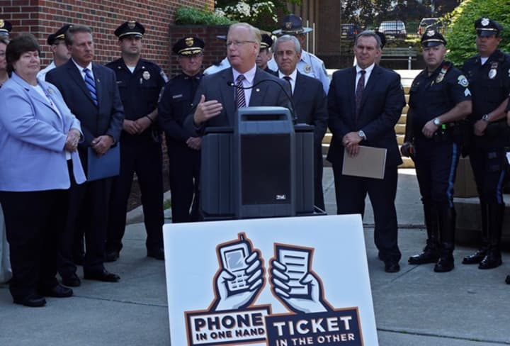Danbury Mayor Mark Boughton is a part of the cooperative effort between the Connecticut DOT, the National Highway Traffic Safety Administration to help stall texting and driving in the state.