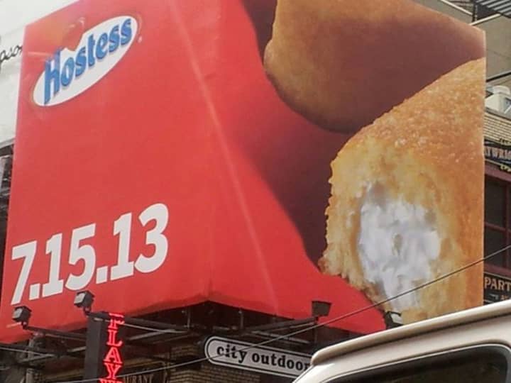 A billboard in New York counts down the return of the Twinkie. 