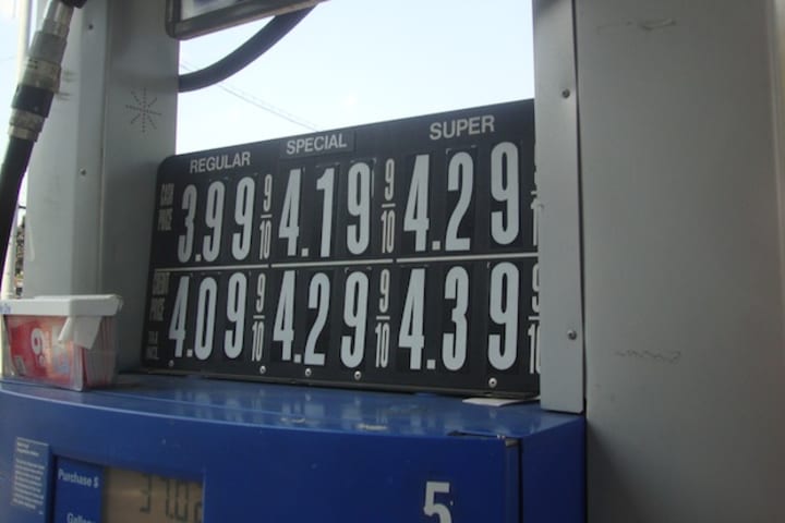Gas prices have risen in Port Chester, Rye and Harrison due to disturbances overseas.
