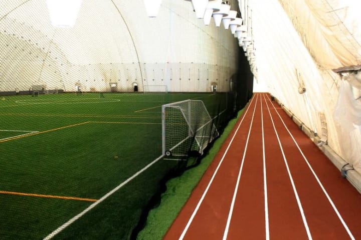 This is a look at the inside of the Danbury Sports Dome, which officially opened on Monday.