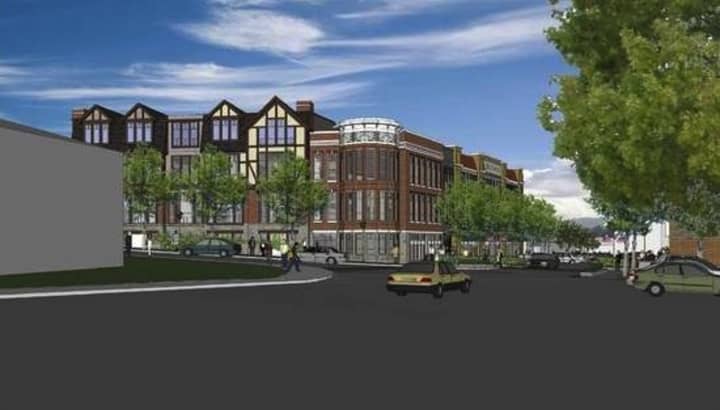 An artist&#x27;s rendering of what the Dale Avenue apartments will look like in Tuckahoe.