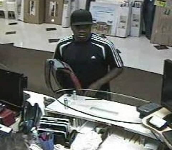 New York State Police in Cortlandt released this photo of a  suspect wanted in connection with a robbery at Cortlandt Town Center on Wednesday morning. 