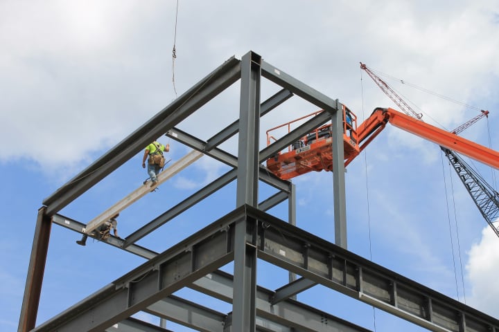 A signed steel beam &quot;tops off&quot; the new Westport Weston Family Y facility under construction at the Y&#x27;s Mahackeno  campus.