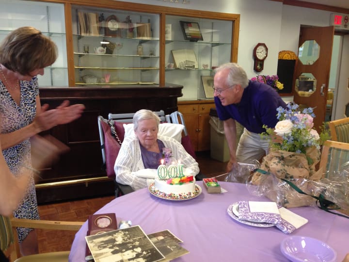 Agnes Fauerbach celebrated her 100th birthday with her daughter, Susan Downes, and family members.
