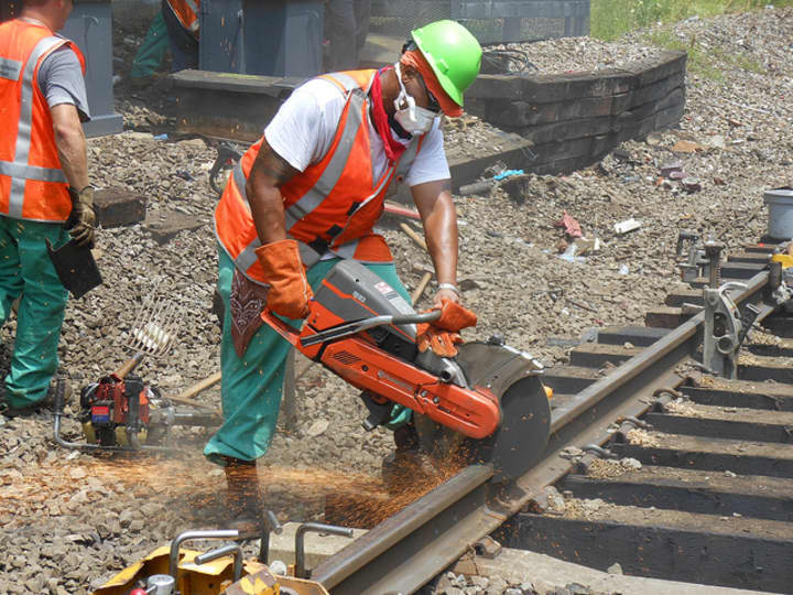 Repairs are being made to about six miles of railroad track used by the New Haven and Harlem lines.