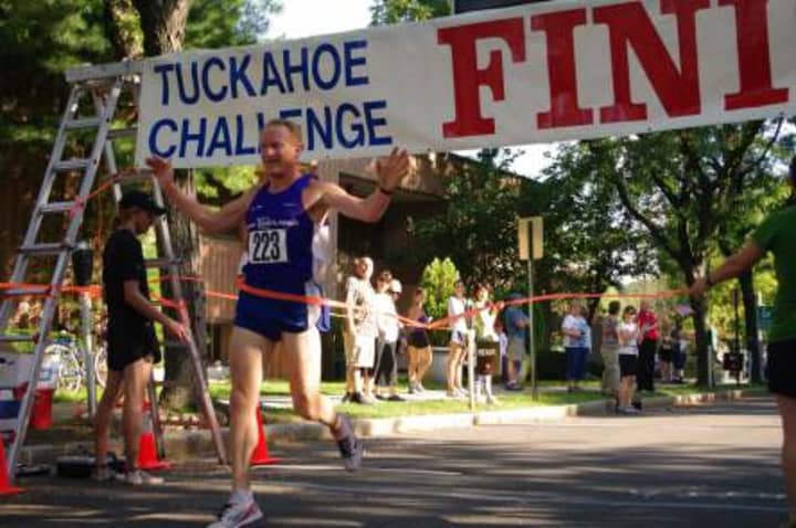 Runners completing the Tuckahoe Challenge Road Race in years past. 