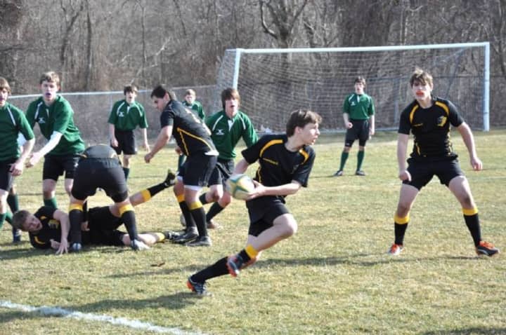 Players from the Aspetuck Valley Rugby Club in Redding recently took part in some games against a squad from England.
