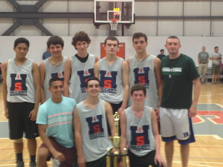 Coach Chris Caputi and his Yorktown Huskers won the House of Sports Junior Varsity basketball title.