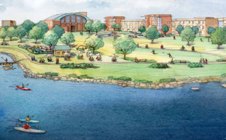 A proposed rendering of the Echo Bay Waterfront development project.