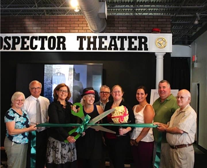 Dee Strilowich, First Selectman Rudy Marconi, Chanber Executive Director Marion Roth, Prospector owner Valerie Jensen, Andrew Tedder, Rebecca Ciota, Emily Pambianchi, David Choplinski, and Joe Strilowich  at the ribbon-cutting.