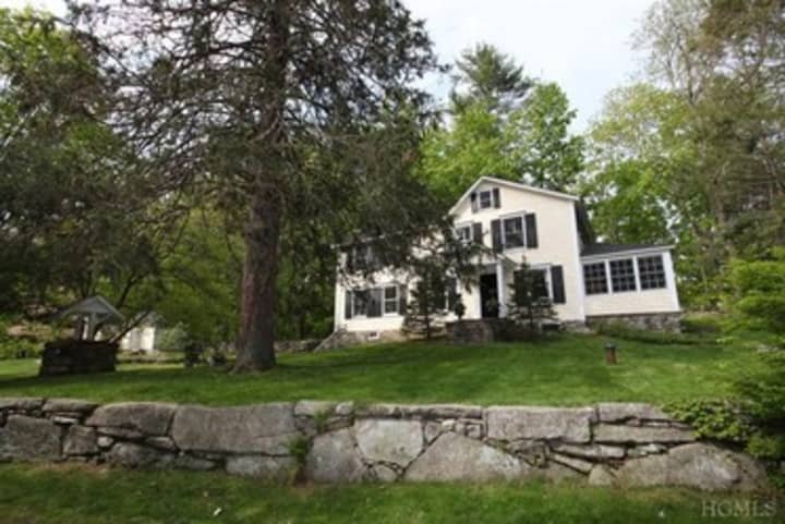 This house at 25 Woodland Road in Pound Ridge is open for viewing this Sunday.