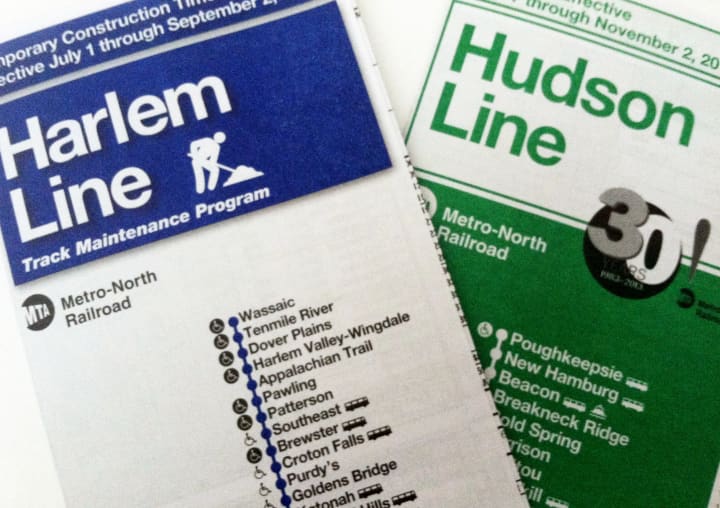 Hudson and Harlem line trains will operate on a Sunday schedule on Monday for Labor Day.