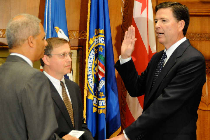 Westport resident and Yonkers native James B. Comey is sworn in as director of the FBI.