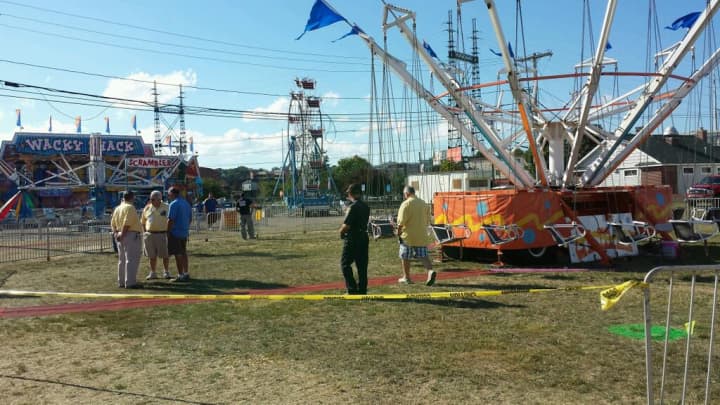 The swing ride at the Norwalk Oyster Festival came to an abrupt halt, injuring about 13 children on Sunday. 