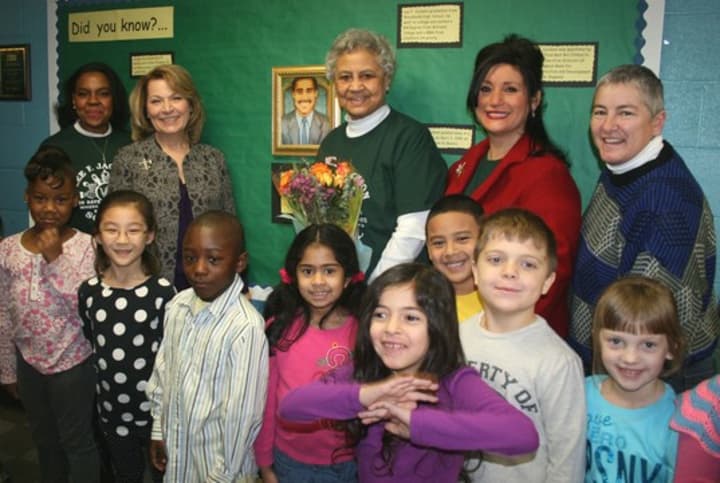 Longtime Elmsford resident and school system supporter Nettie Jackson, center, died Tuesday.